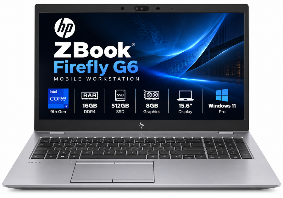 HP ZBook Firefly G6 — Core i7 9th Gen · 16GB DDR4 RAM · 512GB SSD · 8GB Graphics | 15.6" Display | Pre-owned Grade A.