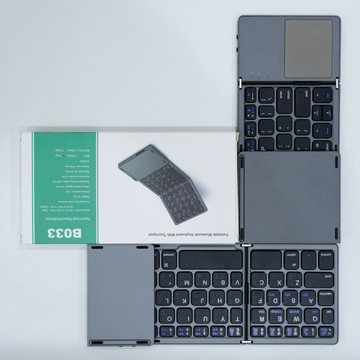 Foldable Bluetooth Keyboard with Touchpad — Arabic/English, for iPad, Mac & Windows
