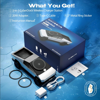 CyberDock 3-in-1 Wireless Charging Station — MagSafe for iPhone, Watch & AirPods (20W)