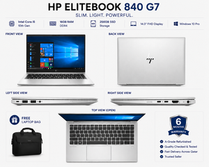 HP EliteBook 840 G7 — Core i5 10th Gen · 16GB · 256GB SSD | 14" FHD | Refurbished Grade A
