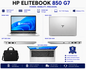 HP EliteBook 850 G7 — Core i7 10th Gen · 16GB · 512GB SSD | 14" FHD | Refurbished Grade A
