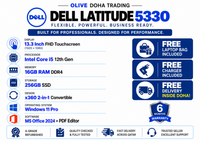 Dell Latitude 5330 — Core i5 12th Gen · 16GB RAM · 256GB SSD | 13.3″ FHD x360 Touchscreen | Pre-owned Grade A.
