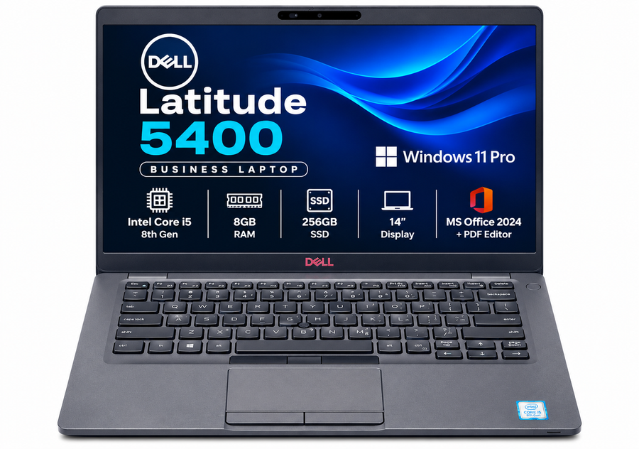 Dell Latitude 5400 — Core i5 8th Gen · 8GB RAM · 256GB SSD | 14" Display | Pre-owned Grade A