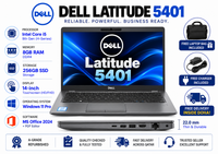 Dell Latitude 5401 — Core i5 9th Gen (H-Series) · 8GB RAM · 256GB SSD | 14" Touchscreen | Pre-owned Grade A. 🎁