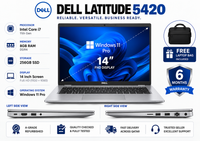 Dell Latitude 5420 — Core i7 11th Gen · 8GB RAM · 256GB SSD | 14" FHD | Pre-owned Grade A