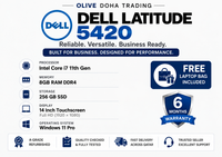 Dell Latitude 5420 — Core i7 11th Gen · 8GB RAM · 256GB SSD | 14" FHD Touchscreen | Pre-owned Grade A Laptop in Qatar