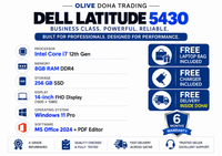 Dell Latitude 5430 - Intel Core i7 12th Gen · 8GB RAM · 256GB SSD | 14" FHD | Pre-owned Grade A.