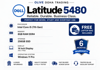 Dell Latitude 5480 — Core i5 7th Gen · 8GB RAM · 256GB SSD | 14” Display | Pre-Owned Grade A Laptop in Qatar