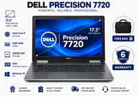 Dell Precision 7720 — Intel Core i7 6th Gen · 8GB RAM · 256GB SSD · 6GB Graphics | 17.3" Display | Pre-owned Grade A Workstation Laptop in Qatar