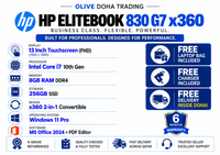 HP EliteBook 830 G7 x360 — Core i7 10th Gen · 8GB RAM · 256GB SSD | 13" Touchscreen 2-in-1 | Pre-owned Grade A