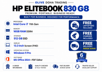 HP EliteBook 830 G8 — Core i7 11th Gen · 16GB RAM · 512GB SSD | 13.3" FHD | MS Office 2024 + PDF Editor | Pre-owned Grade A.