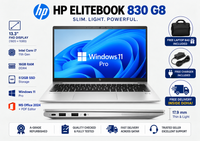 HP EliteBook 830 G8 — Core i7 11th Gen · 16GB RAM · 512GB SSD | 13.3" FHD | MS Office 2024 + PDF Editor | Pre-owned Grade A.