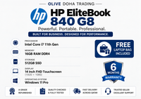 HP EliteBook 840 G8 — Core i7 11th Gen · 16GB RAM · 512GB SSD | 14" FHD Touchscreen | Pre-owned Grade A
