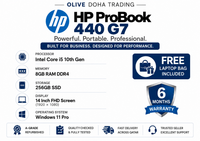 HP ProBook 440 G7 — Core i5 10th Gen · 8GB RAM · 256GB SSD | 14" FHD | Pre-owned Grade A