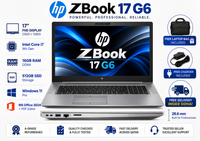 HP ZBook 17 G6 — Core i7 9th Gen · 16GB RAM · 512GB SSD | 17" FHD | Pre-owned Grade A.