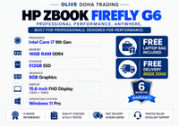 HP ZBook Firefly G6 — Core i7 9th Gen · 16GB DDR4 RAM · 512GB SSD · 8GB Graphics | 15.6" Display | Pre-owned Grade A.