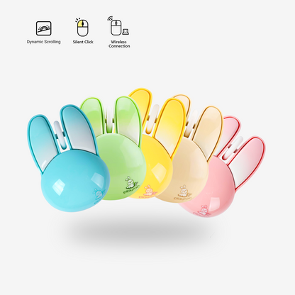 Wireless Mouse Cute Bunny Shape Kawaii Rabbit Portable Silent Lightweight Quiet Cordless USB Optical Cordless Mice for PC Laptop Computer Mac MacBook Pro Desktop HP Kids & Girls Gift in Qatar 🇶🇦