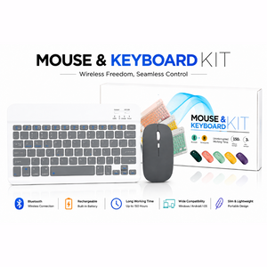 Rechargeable Bluetooth Keyboard and Mouse Combo – Slim Wireless Keyboard & Optical Mouse Set