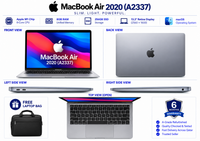 Apple MacBook Air 2020 M1 (A2337) —  8GB RAM · 256GB SSD | 13.3" Retina Display | macOS 26  | Pre-owned Grade A