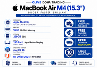 Apple MacBook Air M4 (15.3″) — 10-Core CPU & GPU · 16GB RAM · 256GB SSD | macOS 26 | 10-Month Apple Warranty | pre-owned Grade A.