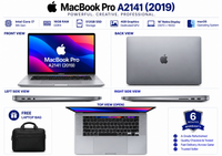 Apple MacBook Pro A2141 (2019) — Intel Core i7 · 16GB RAM · 512GB SSD · 4GB Graphics | 16" Retina Display | Pre-owned Grade A