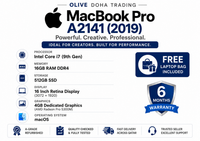 Apple MacBook Pro A2141 (2019) — Intel Core i7 · 16GB RAM · 512GB SSD · 4GB Graphics | 16" Retina Display | Pre-owned Grade A