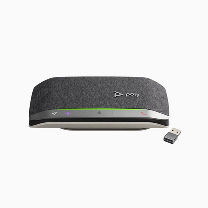 POLY - Sync 20+ USB-A Personal Bluetooth Smart Speakerphone (Plantronics) - Connect to Smartphones via Bluetooth-PC/Mac via - BT600 Dongle -Works with Teams (Certified), Zoom & More,Black