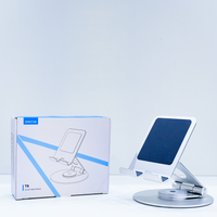 OMOTON Swivel iPad Stand — 360° Rotating Adjustable Tablet Holder (Silver)