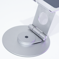 OMOTON Swivel iPad Stand — 360° Rotating Adjustable Tablet Holder (Silver)