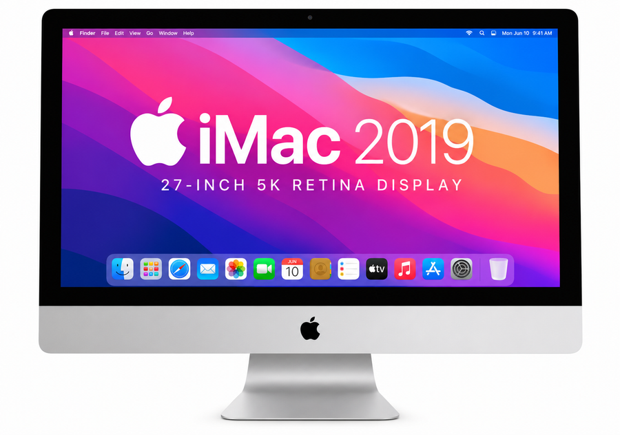 iMac 2019 — Intel Core i5 · 16GB RAM · 1TB SSD | 27" 5K Retina Display | 8GB Graphics | macOS 15.5 | Pre-Owned Grade A.
